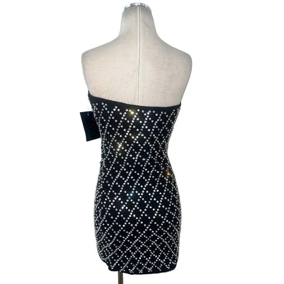 RETROFETE Felicity Dress Skirt in Black & Silver Gold Large New Womens Mini - Picture 9 of 17